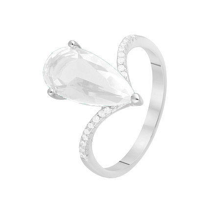 Кольцо из серебра с фианитами