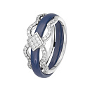 Кольцо из серебра с керамикой, фианитами