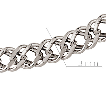 Цепь автомат из серебра, плетение двойной ромб