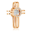 Крест декоративный из красного золота с бриллиантами