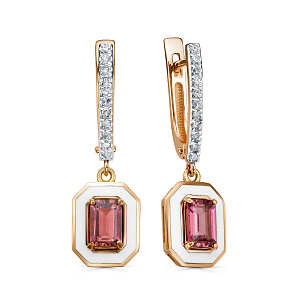 Серьги с английским замком из красного золота