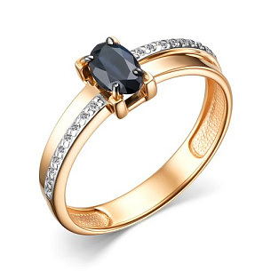 Кольцо из красного золота с бриллиантом