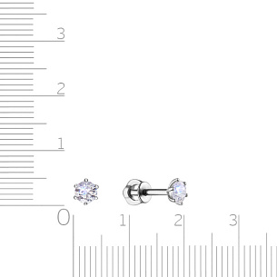 Серьги Пусеты из белого золота с бриллиантами