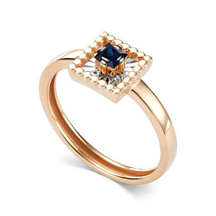 Кольцо из красного золота с сапфиром