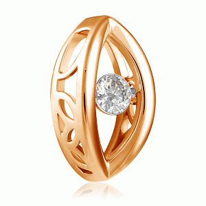 Подвеска из красного золота с бриллиантом