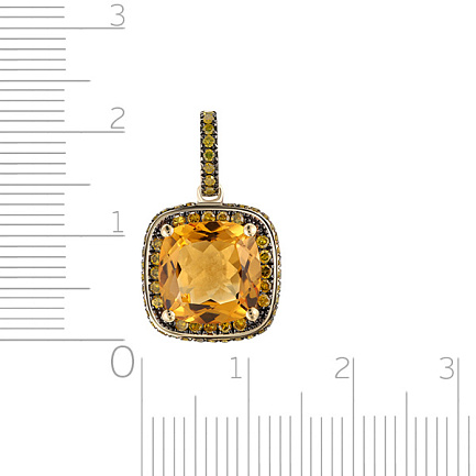 Подвеска из желтого золота с цитрином