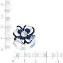 Кольцо из серебра с жемчугом, фианитом