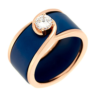 Кольцо из серебра с керамикой и цирконием