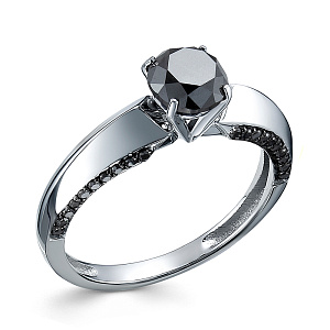 Кольцо из белого золота с бриллиантами