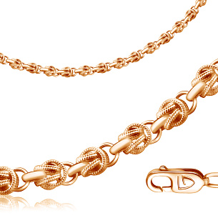 Браслет ручной работы из красного золота, плетение орех