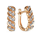 Серьги с английским замком из красного золота с бриллиантами