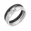 Кольцо из серебра с керамикой, фианитами