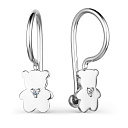 Серьги детские из белого золота с бриллиантами