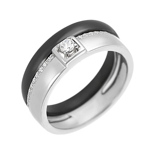 Кольцо из серебра с фианитом