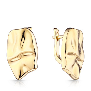 Серьги с английским замком из серебра с позолотой