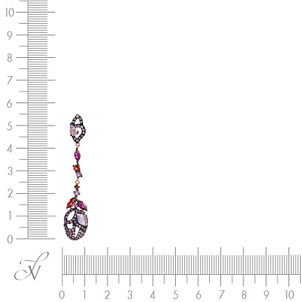 Подвеска из красного золота с бриллиантами, сапфирами