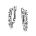 Серьги с английским замком из белого золота с бриллиантами