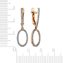 Серьги с английским замком из красного золота с фианитом