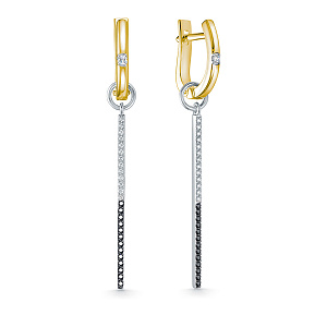 Серьги из желтого золота с бриллиантами