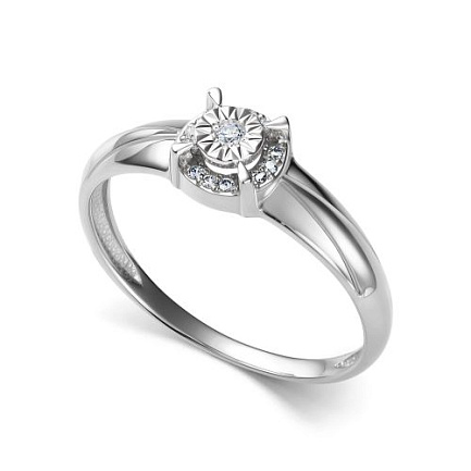 Кольцо из белого золота с бриллиантами