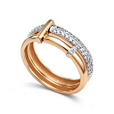 Кольцо из красного золота с бриллиантами