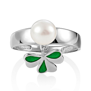 Кольцо из серебра с жемчугом