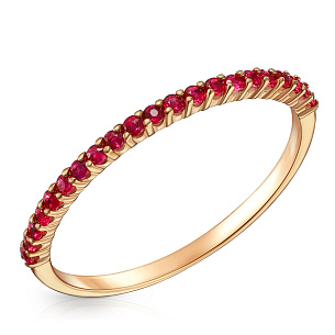 Кольцо из красного золота с рубинами