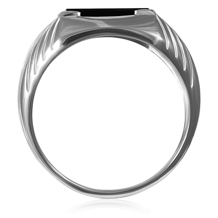 Кольцо мужское из серебра с фианитами