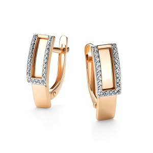 Серьги с английским замком из красного золота