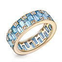 Кольцо из желтого золота с бриллиантами, топазами