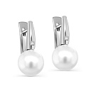 Серьги с английским замком из белого золота с бриллиантами