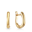 Серьги с английским замком из желтого золота с аметистом