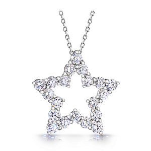 Колье из белого золота с бриллиантами, плетение якорное