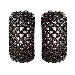 Серьги с английским замком из серебра с фианитами