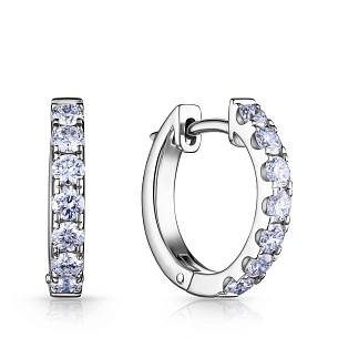 Серьги Конго из белого золота с бриллиантами