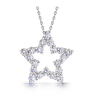 Колье из белого золота с бриллиантом, плетение якорное