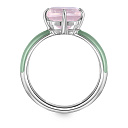 Кольцо из серебра с кварцем, эмалью