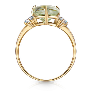 Кольцо из желтого золота с фианитом