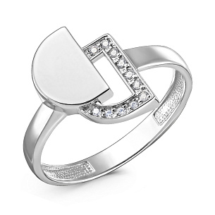 Кольцо из серебра с фианитами