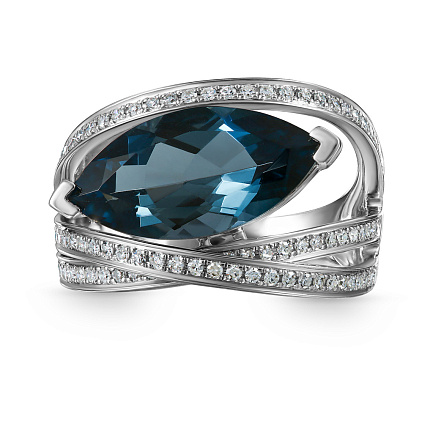 Кольцо из белого золота с бриллиантами