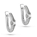 Серьги с английским замком из белого золота с бриллиантами