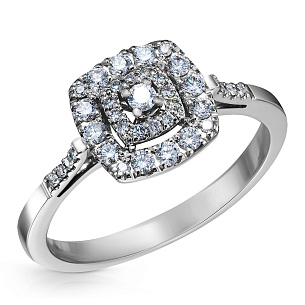 Кольцо из белого золота с бриллиантами