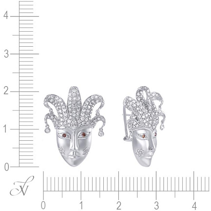 Серьги из комбинированного золота с бриллиантами