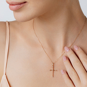 Подвеска из красного золота с бриллиантами