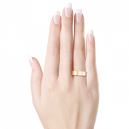 Кольцо обручальное гладкое из красного золота