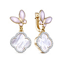 Серьги с английским замком из красного золота с бриллиантами