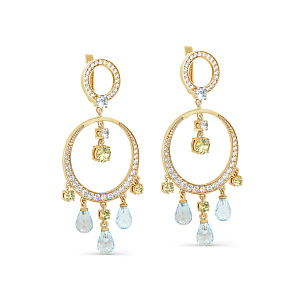 Серьги с английским замком из серебра с топазами