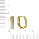 Серьги из серебра с позолотой, фианитами