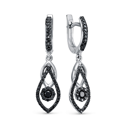 Серьги из белого золота с бриллиантами