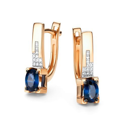 Серьги с английским замком из красного золота